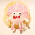 Divertente bambola di peluche rosa con capelli, stivali e accessori, simpatico giocattolo. - 35cm / Pelliccia Rosa