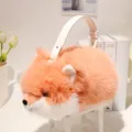 Borsa a mano animale in peluche arancione e bianco borsa a tracolla soffice carina con manico - Simulazione Volpe Rossa Borsa a Mano Tracolla