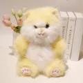Peluche giallo e bianco bambola borsa a tracolla morbido animale imbottito regalo bambini - Simulazione Gatto Giallo Grasso Seduto