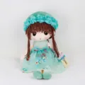 Graziosa bambola di peluche con vestito verde cappello di fiori morbida bambola. - Piccolo 50cm con Imballaggio / Abito in Pizzo Verde