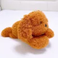 Peluche cucciolo marrone riccio soffice cuscino cane sdraiato simpatico animale regalo - Posizione Prona / 40CM / Arancione