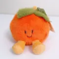 Simpatico peluche arancione con foglie verdi e gambe pendenti, morbida bambola per bambini. - Circa 15cm / Cachi