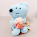 Simatico cucciolo di peluche blu con secchiello di popcorn, morbida bambola regalo per bambini. - Stile Popcorn Seduto / 25cm