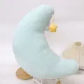 Cuscino in peluche a forma di luna crescente blu con stella, grazioso cuscino da divano e regalo. - Luna Blu