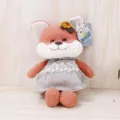 Graziosa bambola di volpe di peluche abito di pizzo grigio giocattolo animale regalo - Volpe Femmina / Piccolo 32cm