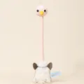 Peluche animale collo lungo simpatico divertente bambola di stoffa con corpo a pois colorati borsa - Struzzo