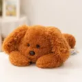Simpatico cucciolo di peluche marrone riccio cuscino morbido sdraiato giocattolo per bambini - Stile Sdraiato Arancione / 40CM