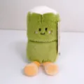 Simpatico peluche verde con piedi in velluto a coste e parte superiore soffice, bambola regalo. - Circa 15cm / Canna da zucchero