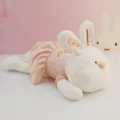 Simpatico coniglietto di peluche con abito a quadri rosa e ricami floreali, bambola morbida. - Sdraiato Abito Rosa Circa 65cm / Versione Originale