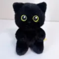 Cute black cat plush toy desktop companion soft stuffed animal doll birthday gift for girls - Decompression Beanbag Black Cat