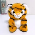 Cute plush tiger toy, orange and black striped soft stuffed animal doll for desktop decor and gifts. - Decompression Beanbag Tiger