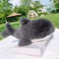 Cute grey plush whale stuffed animal toy soft sleeping hug pillow gift for kids and adults - Shark / 25cm