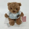 Cute plush teddy bear toy wearing a casual vest and t-shirt, perfect gift or room decor. - Light Blue Vest + White Hoodie