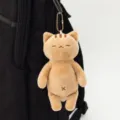 Simpatico gatto arancione peluche portachiavi cartone animato borsa fascino morbido animale - Gatto Arancione