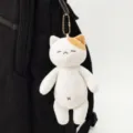 Portachiavi in peluche gatto carino ciondolo borsa morbido animale imbottito per zaino. - Gatto Giallo e Bianco