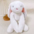 White plush bunny toy with long arms and soft fabric, cute comforting animal doll for kids gift. - Long Arm Magnetic Series - White Rabbit / 28cm