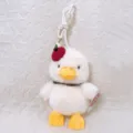 Cute white plush duck doll with red fruit hat, soft stuffed animal toy with hanging rope. - Berry Trouble Red Crossbody Bag / 27cm / Red White