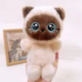 Cute Siamese cat plush toy with big blue embroidered eyes, soft stuffed animal doll for car decor. - Car Bobblehead Series 20cm / Siamese Cat