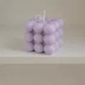 Purple bubble scented candle, square soy wax aromatherapy candle for home decor and gifts. - Lavender Scent / Purple