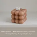 Aromatherapy scented bubble candle cube soy wax home decor birthday gift light brown 6cm. - Tan