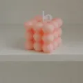 Cube bubble scented candle aesthetic handmade soy wax candle for home decor birthday gift. - Pink