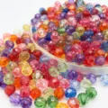 Cuentas facetadas de acrílico con colores mezclados para la creación de joyas artesanales diy - 4mm / Multicolor