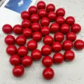 Cuentas redondas de acrílico rojo, bolas sólidas de color liso para accesorios de joyería DIY. - 6mm / Rojo