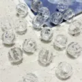Cuentas de acrílico transparente facetado de 16mm perlas espaciadoras de cristal para pulseras. - 16mm / Transparente