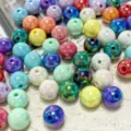 Cuentas de acrílico de colores al por mayor, cuentas redondas brillantes con agujero para joyería DIY. - 10mm / Colores Mezclados Brillantes