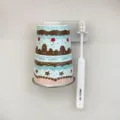 Creatieve taart patroon mondspoelbak wandmontage tandenborstelhouder set erg schattig - 101-200ml / Set met Houder / Groen