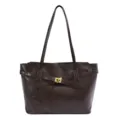 Retro dunkelbraune Leder-Schulter-Tote-Bag, grosse Kapazitaet vielseitige Pendlertasche. - Kaffee