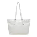 Weißer Shopper Tasche Lässige Schultertasche PU Leder Arbeitstasche Tägliche Handtasche - Weiß