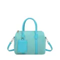 Modische Damen Wildleder Vintage Boston Handtasche, lässige türkise Umhängetasche SKU. - Blau