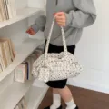 Sternen-Muster Canvas Shopper, lässige Umhängetasche für Damen mit Kosmetiktasche. - Cremefarbener Stern
