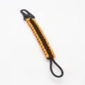 Paracord keychain with black carabiner, 7-core woven outdoor portable key ring black orange - Orange And Black