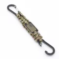 paracord schluesselanhanger ueberlebensgurt mit amerikanischer flagge metallschild detail - Armeegrün Camo