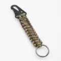 Paracord Keychain Carabiner Camping Survival Parachute Cord Key Ring Tactical EDC Gear - Army Green Camo
