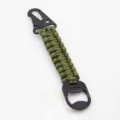 Tactical Paracord Keychain with Carabiner and Bottle Opener Army Green EDC Gear - Army Green