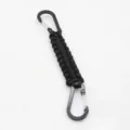 Schwarzer Paracord Schlüsselanhänger mit Karabiner, robustes geflochtenes Seil für Outdoor. - Schwarz