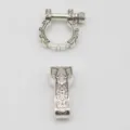 Detailed view of silver zinc alloy U-shackle buckle for paracord bracelets outdoor gear. - Silver (Patterned Round Head)