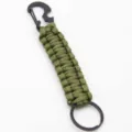Army Green Paracord Keychain Multitool Bottle Opener Survival Carabiner Ring EDC Gear - Army Green