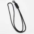 Handmade black paracord lanyard key strap neck holder for work ID card phone accessory - Black