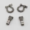 Zinc alloy paracord bracelet shackle hardware set with horseshoe bow shackle and connector. - Gunmetal
