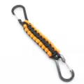 Μπρελόκ από paracord μαύρο και πορτοκαλί με μεταλλικά καραμπίνερ για εξωτερική χρήση. - Πορτοκαλί Και Μαύρο