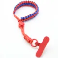 Handgemaakte paracord telefoon koord verstelbare polsband rood en blauw outdoor sport duurzaam - Rood + Blauw