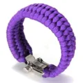 Lila Paracord Überlebensarmband mit Metall U-Schäkel Outdoor handgemachter geflochtener Schmuck. - Lila