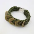 Paracord five emperors coins bracelet military survival rope woven mens braided wristband cool - Army Green