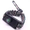 Paracord survival bracelet multifunctional outdoor camping wilderness wrist rope tool - Adjustable (Forest Camo)