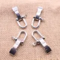 Zinc alloy U-shaped shackles metal buckles for paracord survival bracelets hardware - Flat Head Buckle Four Holes / White K/Silver