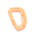 D-shaped plastic carabiner tactical buckle outdoor backpack hook detail shot for camping gear - Orange No.2